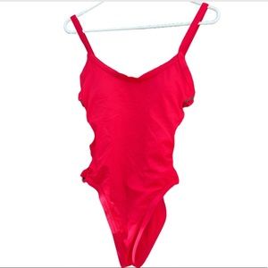 RED WOMENS ONE PIECE SWIMSUIT
